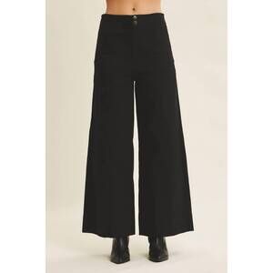 NEW IN FEBRUARY melissa stretchy wide leg pant in black
